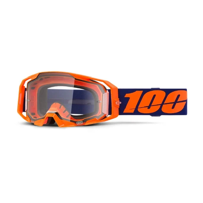 100% ARmatic Goggles Neon Orange - Clear Lens - Image 2