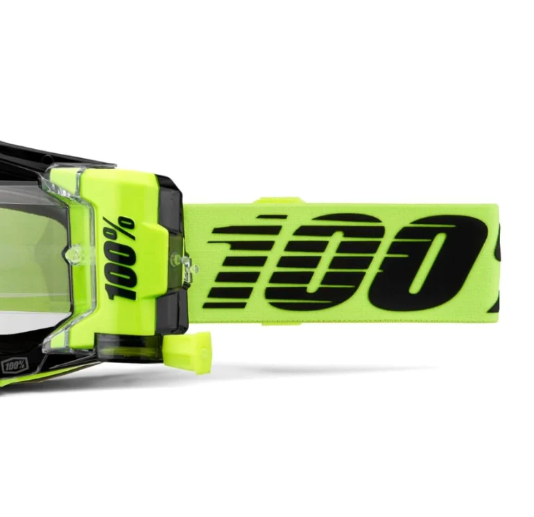100% Armega Forecast Roll Off Goggle Neon Yellow - Clear Lens - Image 3
