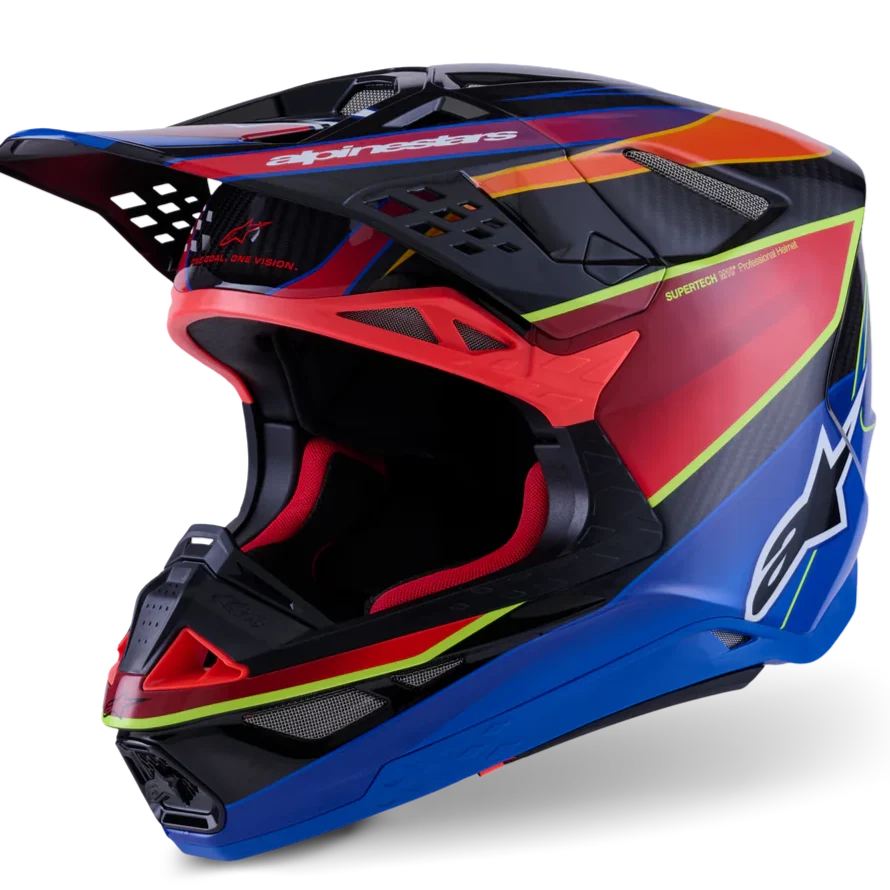 Alpinestars Helmet Supertech SM10 Era Helmet - Blue Red Yellow Fluo Gloss - Image 2