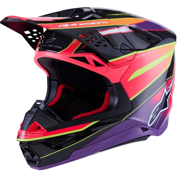 Alpinestars Helmet Supertech SM10 Era Helmet - Pink Violet Yellow Fluo Gloss