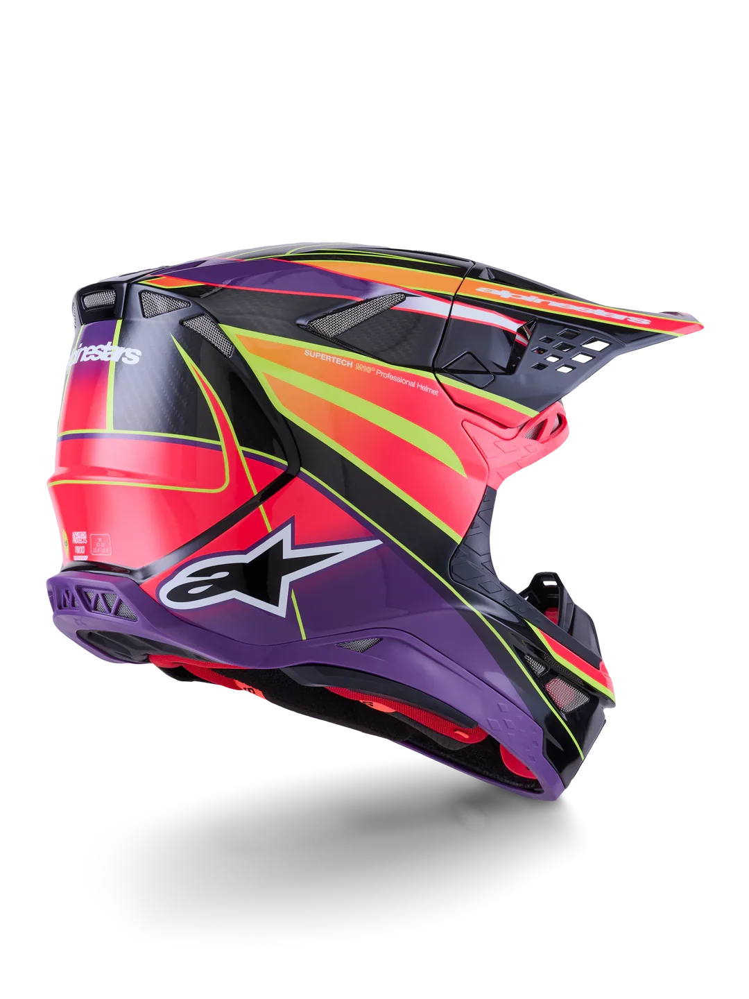 Alpinestars Helmet Supertech SM10 Era Helmet - Pink Violet Yellow Fluo Gloss - Image 4