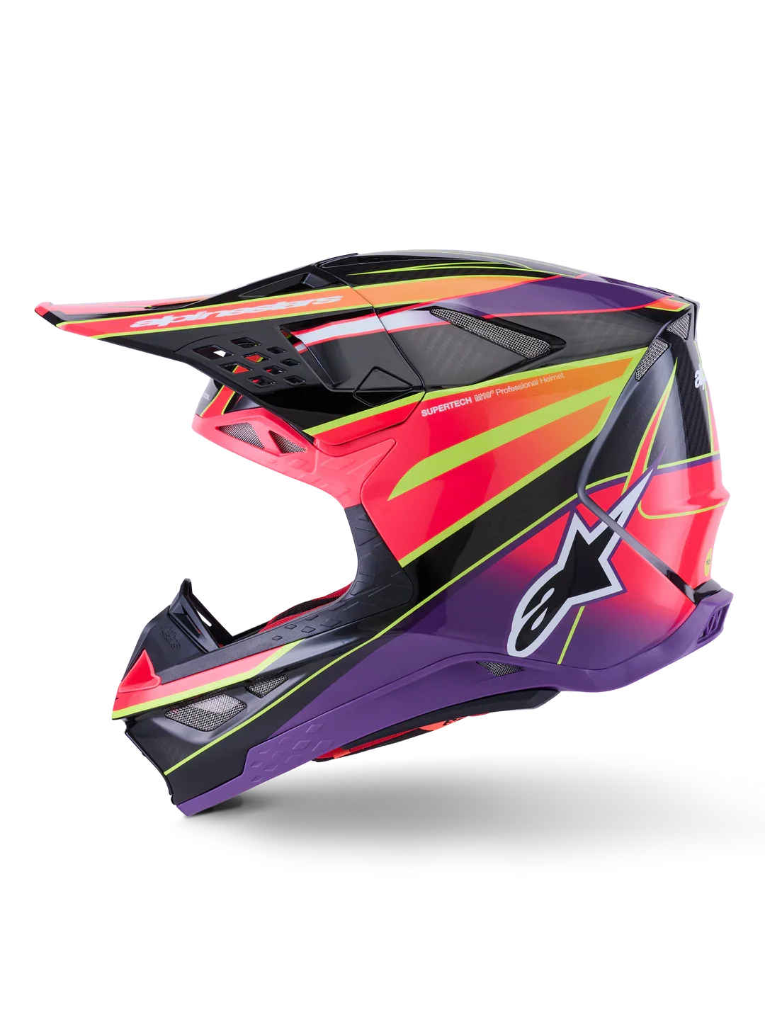 Alpinestars Helmet Supertech SM10 Era Helmet - Pink Violet Yellow Fluo Gloss - Image 6