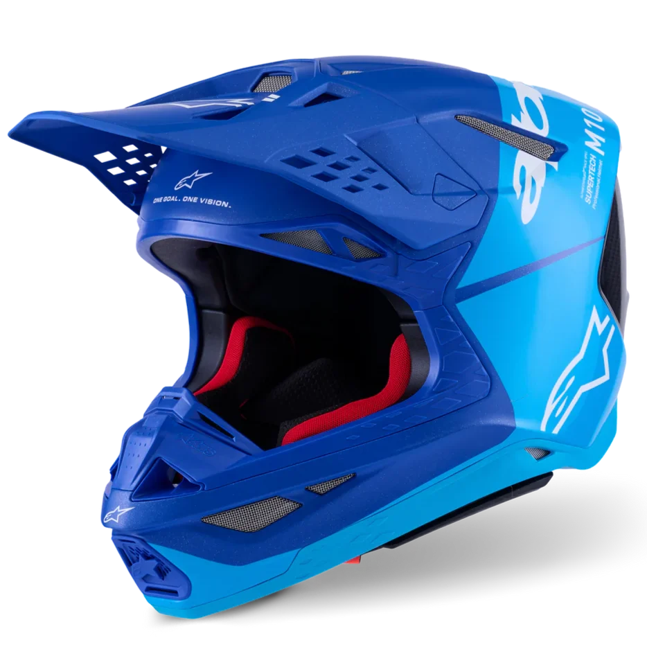 Alpinestars Helmet Supertech SM10 Flood Helmet - Met Blue Med Blue Blk Carbon - Image 2