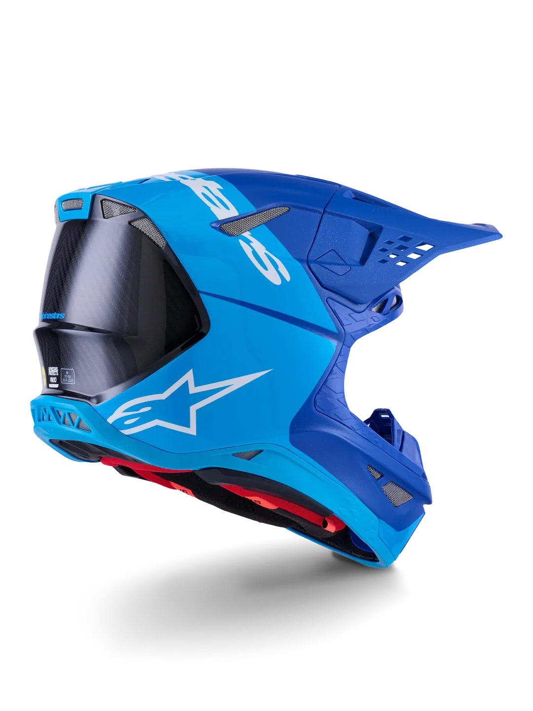 Alpinestars Helmet Supertech SM10 Flood Helmet - Met Blue Med Blue Blk Carbon - Image 4