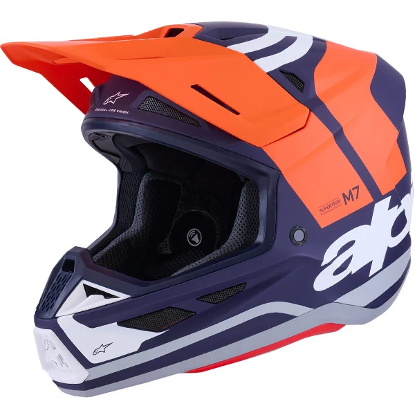 Alpinestars Helmet Supertech S-M7 Core Helmet ECE06 - Orange Blue Matt