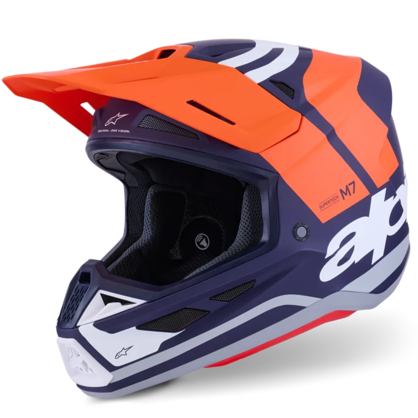Alpinestars Helmet Supertech S-M7 Core Helmet ECE06 - Orange Blue Matt - Image 2