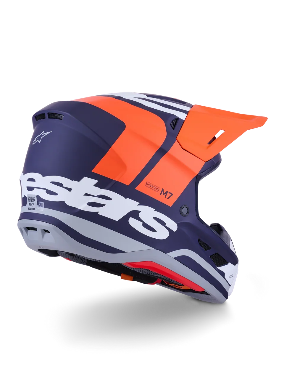 Alpinestars Helmet Supertech S-M7 Core Helmet ECE06 - Orange Blue Matt - Image 4