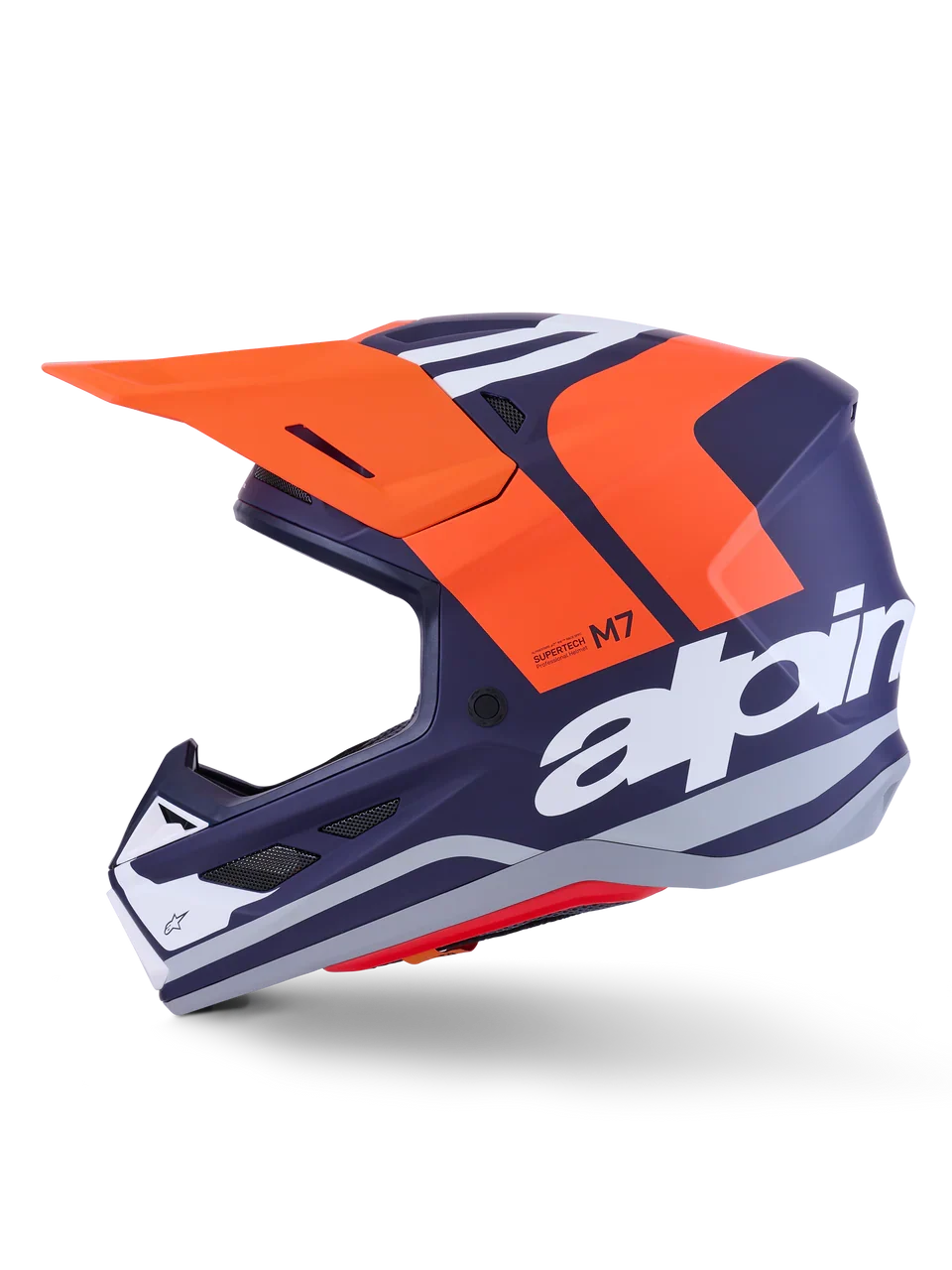 Alpinestars Helmet Supertech S-M7 Core Helmet ECE06 - Orange Blue Matt - Image 6