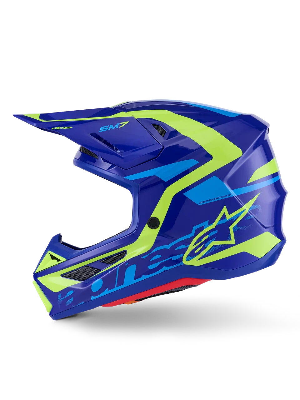 Alpinestars Helmet Supertech S-M7 Deed Helmet - Blue Yellow Fluo Gloss - Image 6