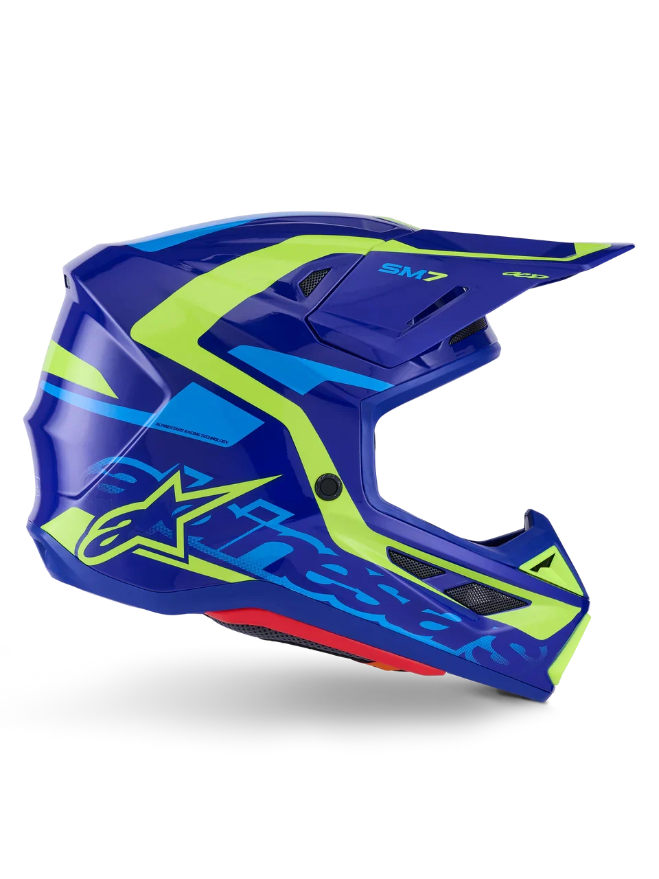 Alpinestars Helmet Supertech S-M7 Deed Helmet - Blue Yellow Fluo Gloss - Image 7