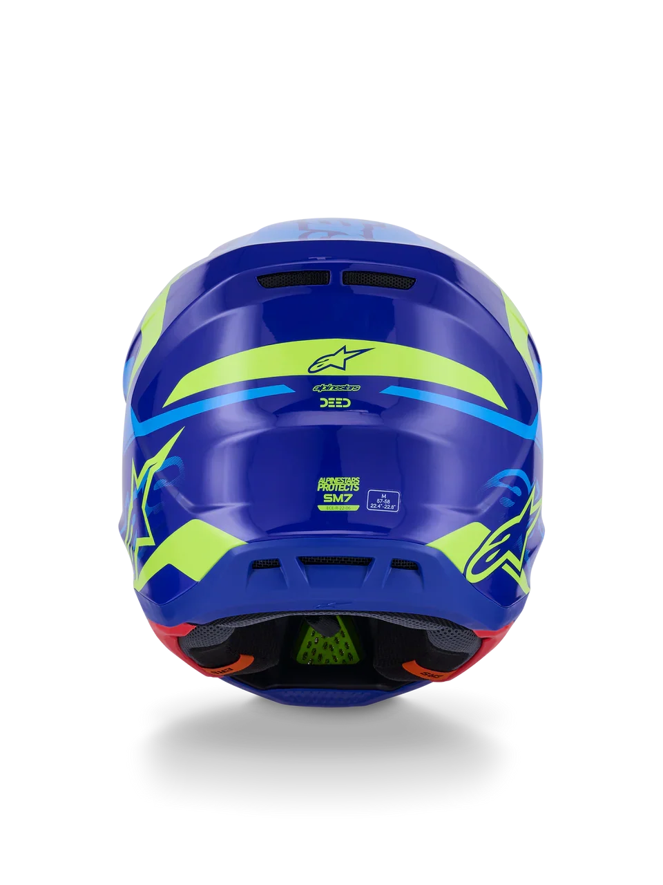 Alpinestars Helmet Supertech S-M7 Deed Helmet - Blue Yellow Fluo Gloss - Image 8