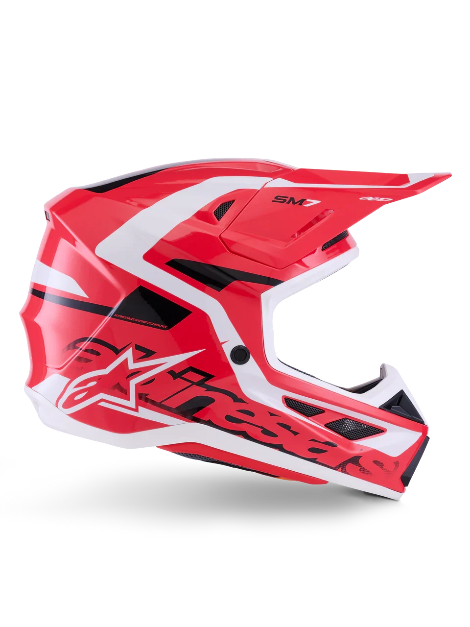 Alpinestars Helmet Supertech S-M7 Deed Helmet - Red Black White Gloss - Image 5