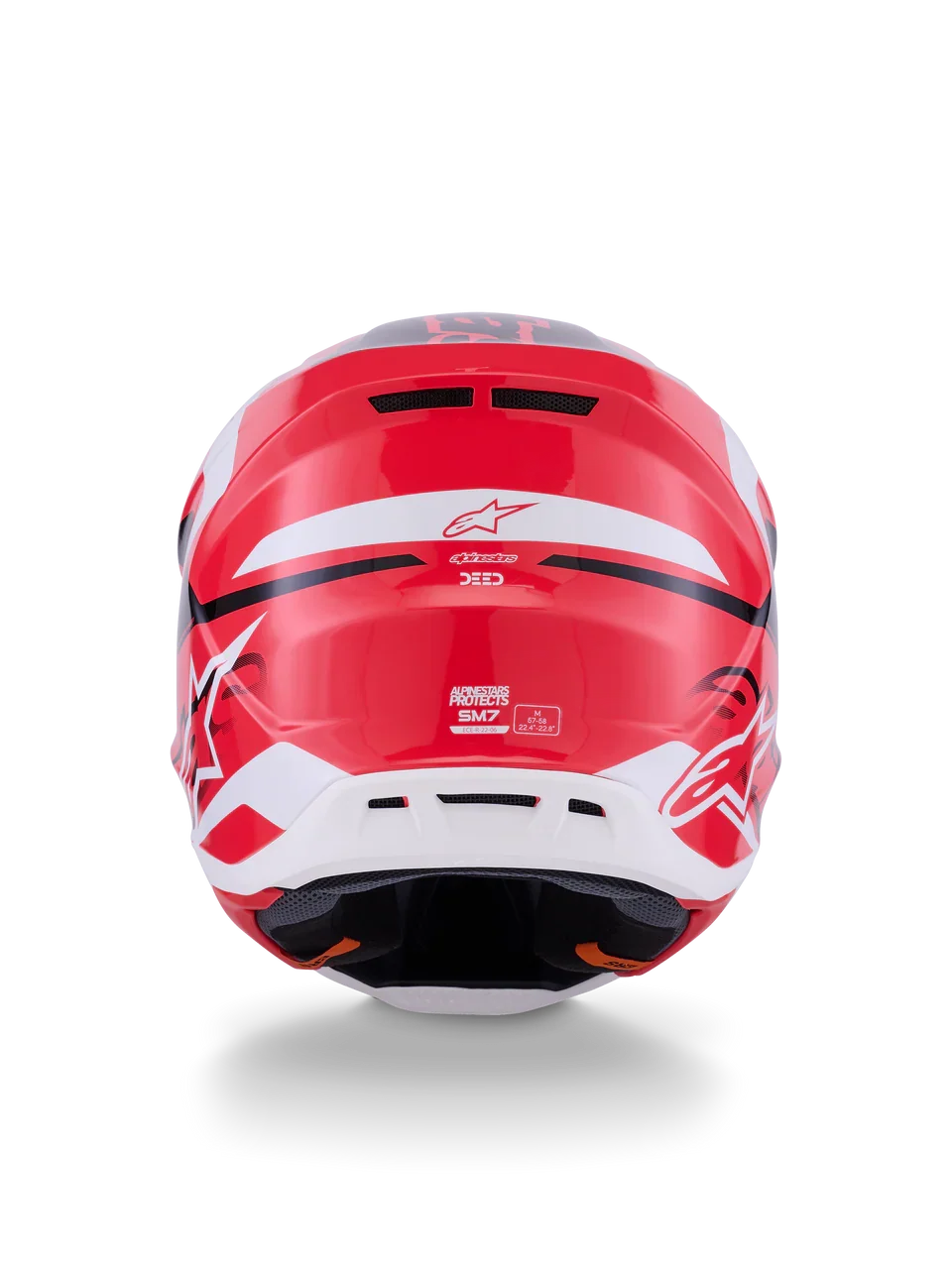 Alpinestars Helmet Supertech S-M7 Deed Helmet - Red Black White Gloss - Image 6