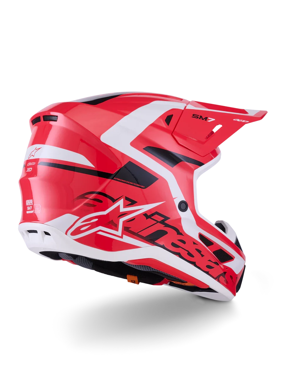 Alpinestars Helmet Supertech S-M7 Deed Helmet - Red Black White Gloss - Image 8