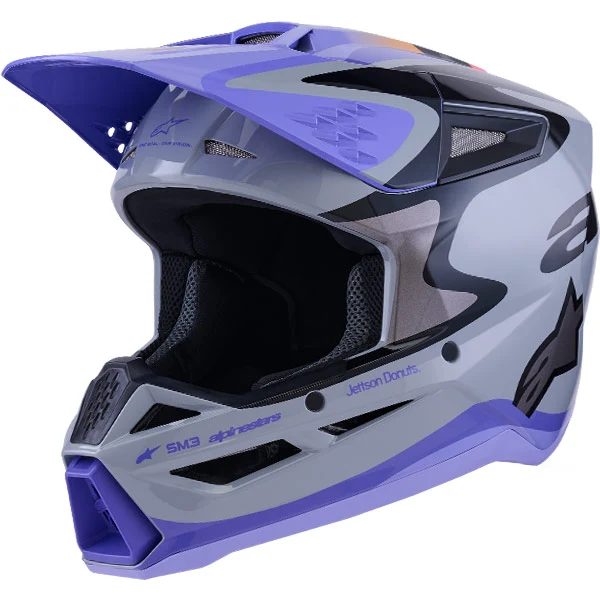 Alpinestars Helmet SM3 Jettson Gray Purple Black Gloss