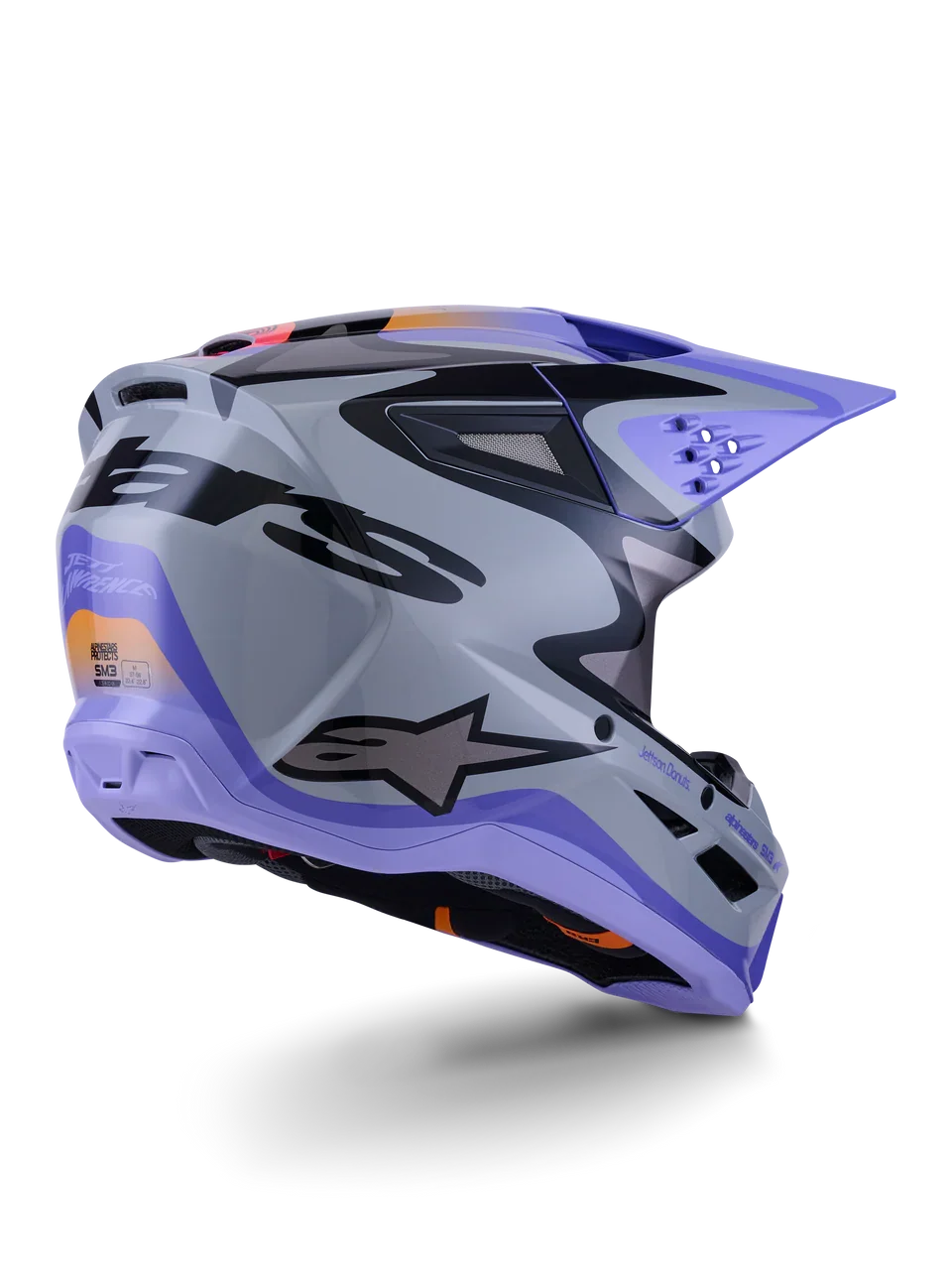 Alpinestars Helmet SM3 Jettson Gray Purple Black Gloss - Image 4