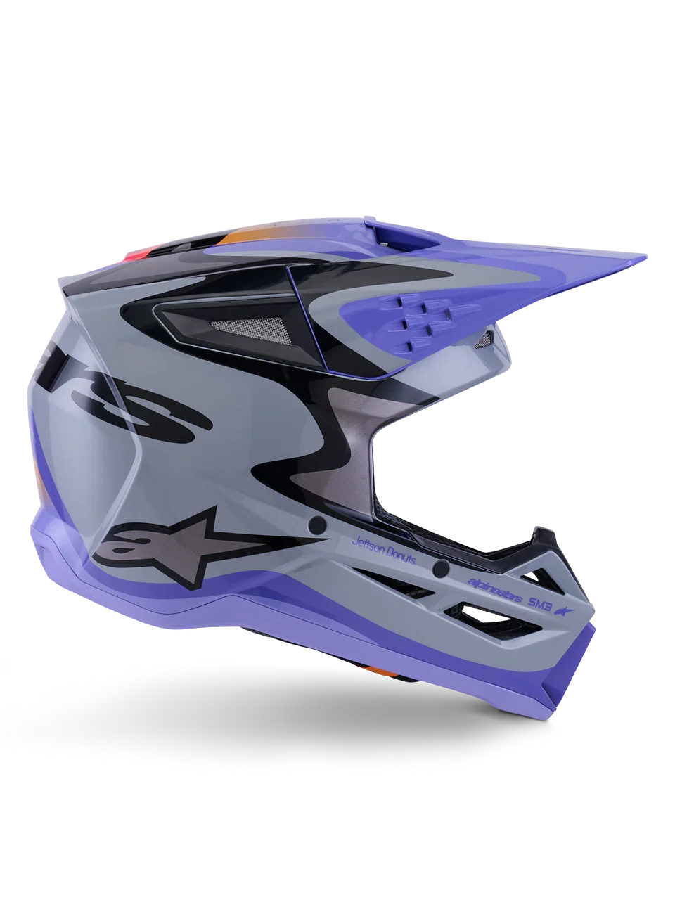 Alpinestars Helmet SM3 Jettson Gray Purple Black Gloss - Image 6