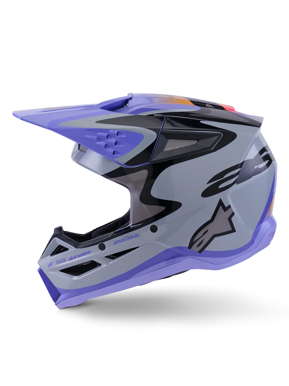 Alpinestars Helmet SM3 Jettson Gray Purple Black Gloss - Image 7