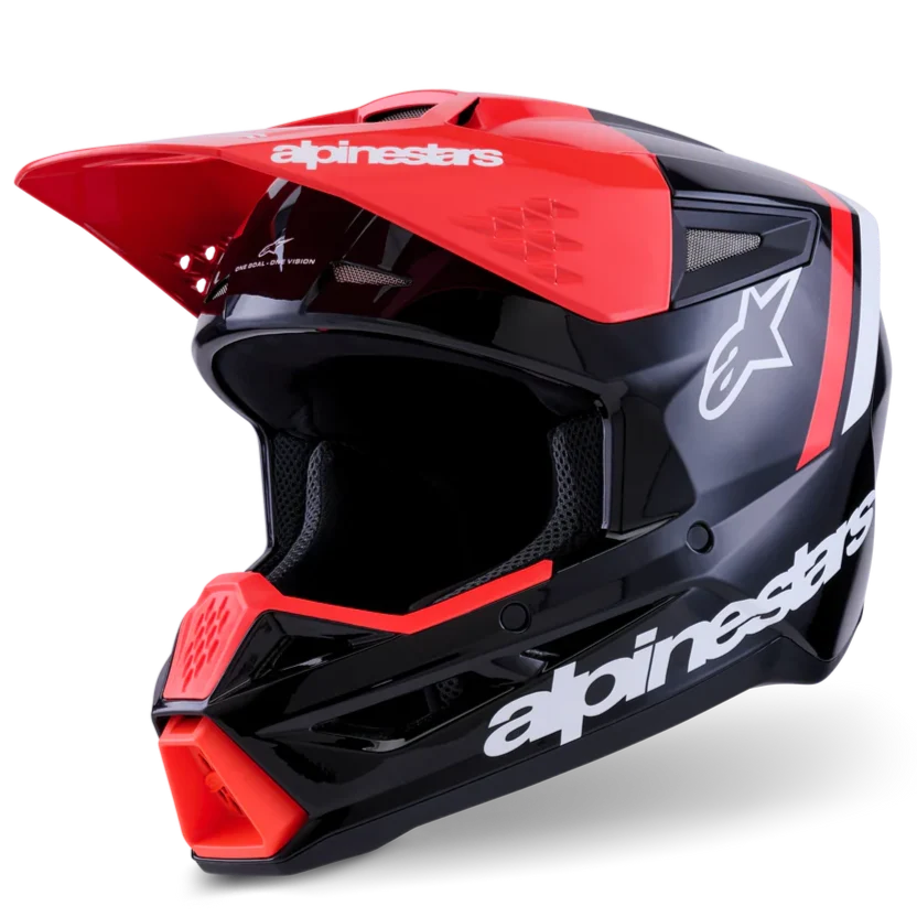 Alpinestars Helmet SM3 Radium Helmet Black Red Fluo White Gloss - Image 2