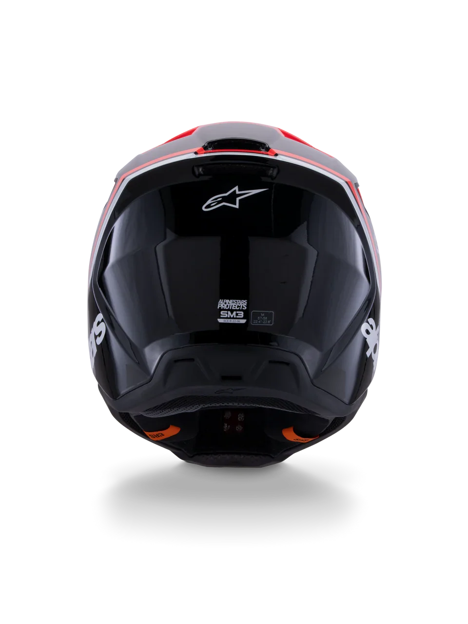 Alpinestars Helmet SM3 Radium Helmet Black Red Fluo White Gloss - Image 6