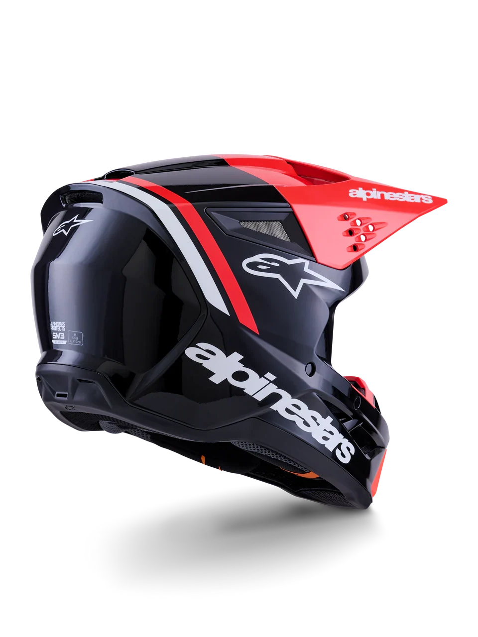 Alpinestars Helmet SM3 Radium Helmet Black Red Fluo White Gloss - Image 8
