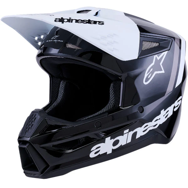 Alpinestars Helmet SM3 Radium Helmet Black White Gray Gloss