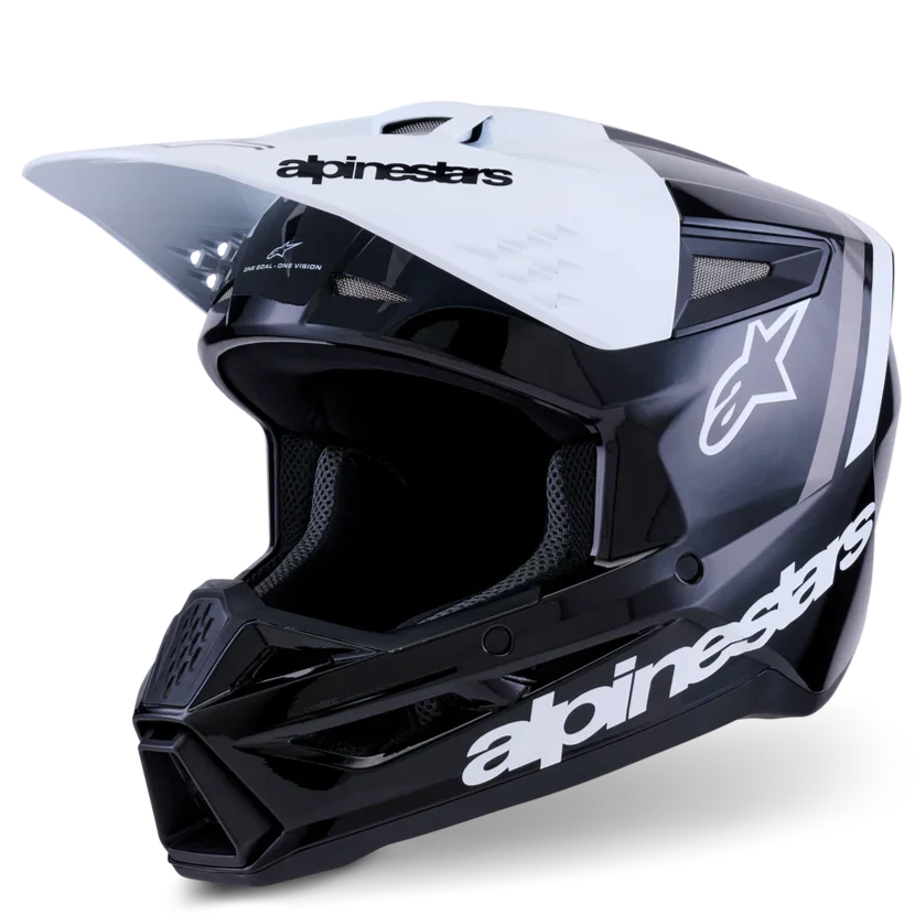 Alpinestars Helmet SM3 Radium Helmet Black White Gray Gloss - Image 2
