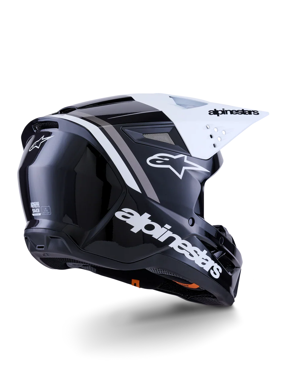 Alpinestars Helmet SM3 Radium Helmet Black White Gray Gloss - Image 8