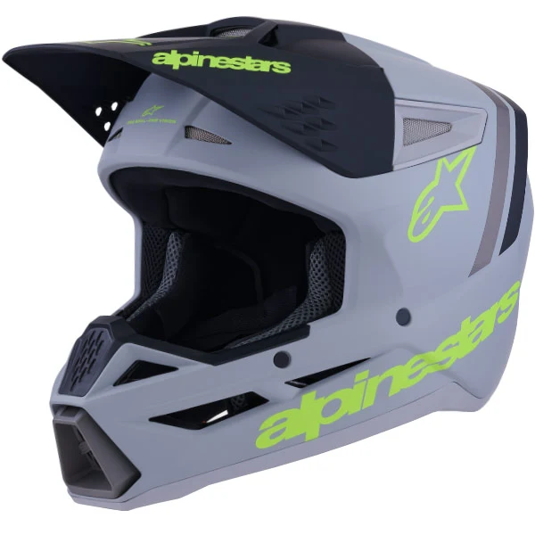 Alpinestars Helmet SM3 Radium Helmet Gray Black Yellow Matt