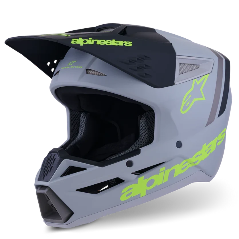 Alpinestars Helmet SM3 Radium Helmet Gray Black Yellow Matt - Image 2