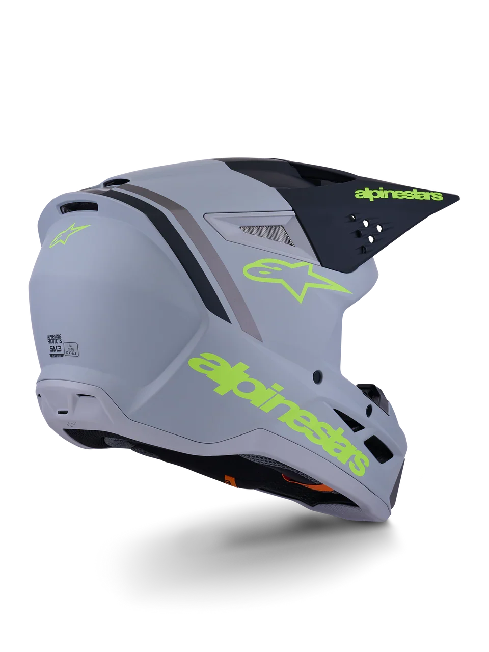 Alpinestars Helmet SM3 Radium Helmet Gray Black Yellow Matt - Image 4