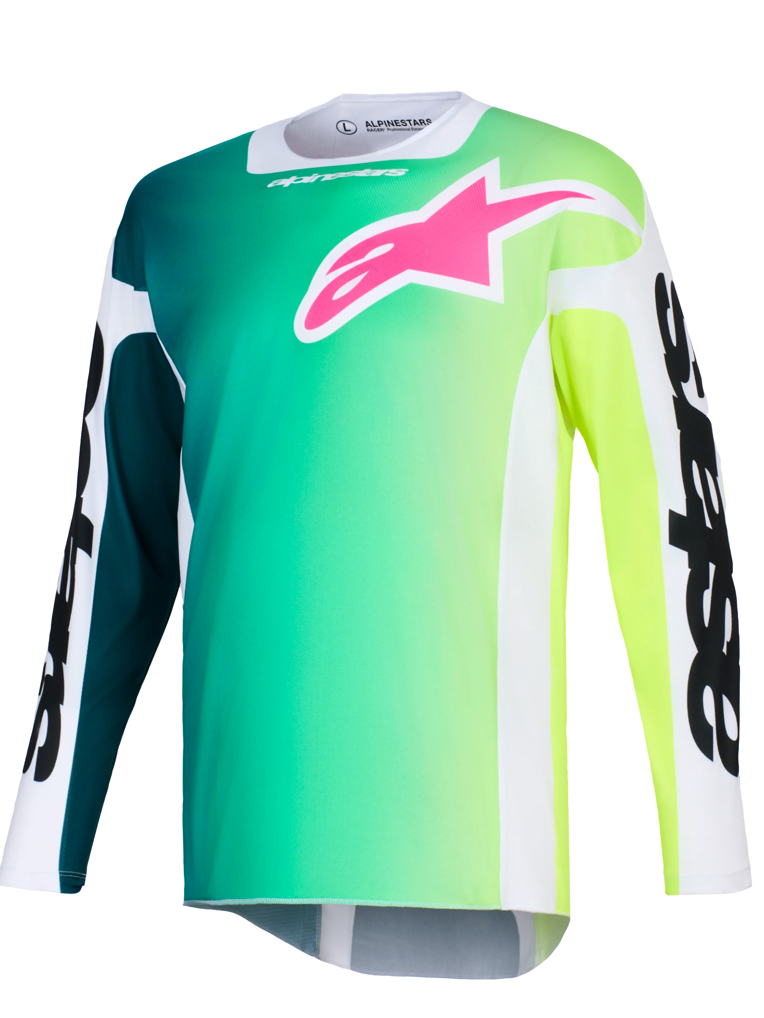 2026 Alpinestars Racer Portl Motocross Jersey - Green White Black