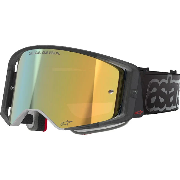 2026 Alpinestars Supertech Goggles Vision Vista - Black Mirror Gold