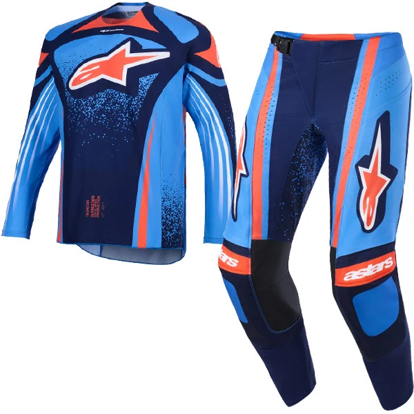 2026 Alpinestars Techstar Nomur Kit Combo - Dark Navy Orange UCLA Blue