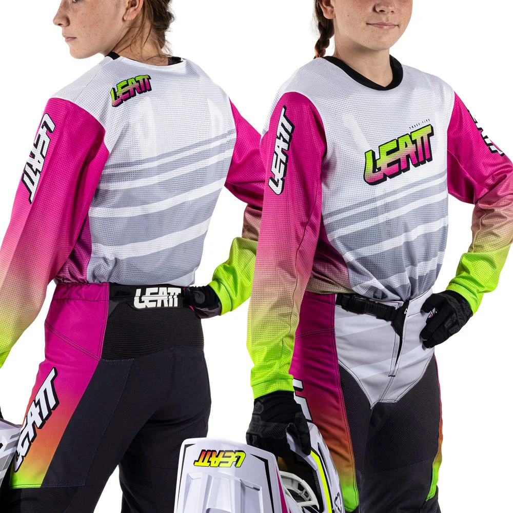 2026 Leatt 3.5 Youth Pant and Jersey Kit Combo Retro Pink - Image 2
