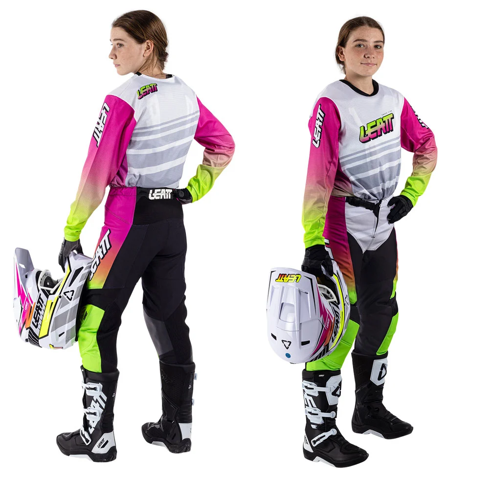2026 Leatt 3.5 Youth Pant and Jersey Kit Combo Retro Pink - Image 3