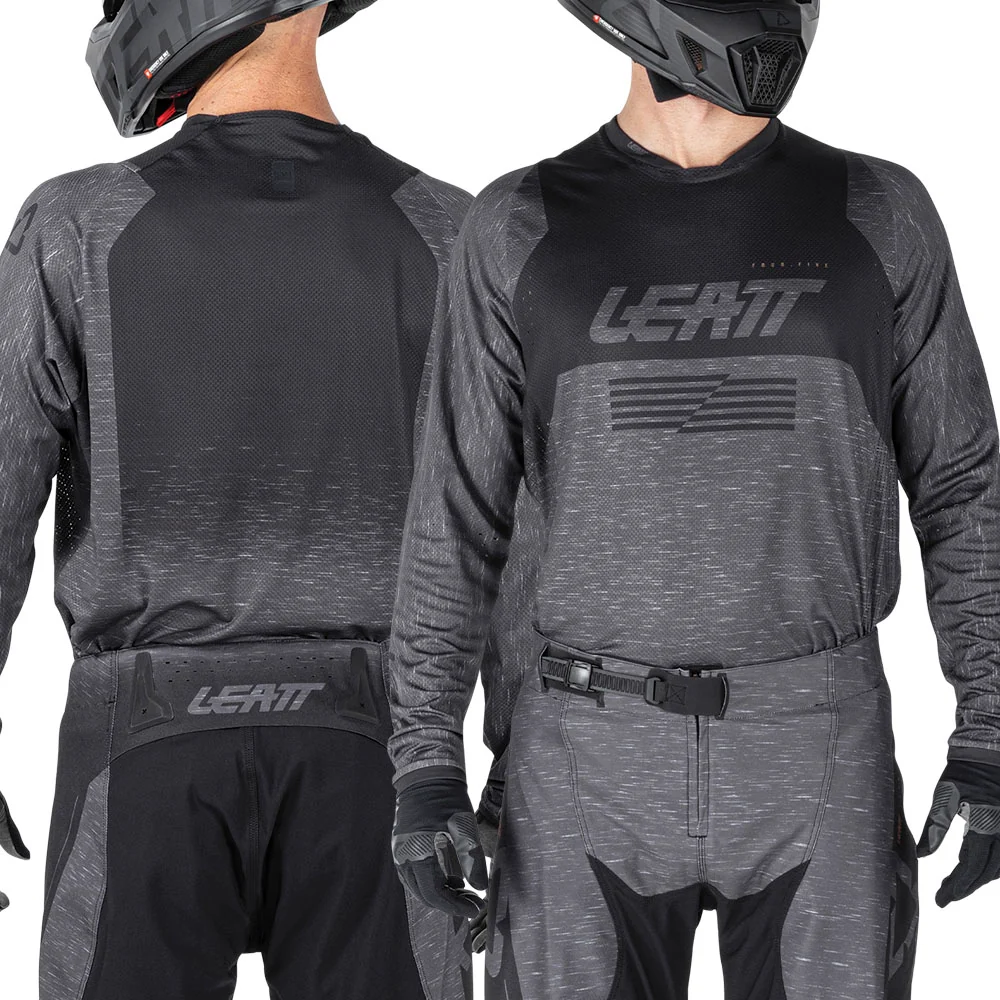 2026 Leatt 4.5 Moto Lite Jersey Stealth Black Grey - Image 2