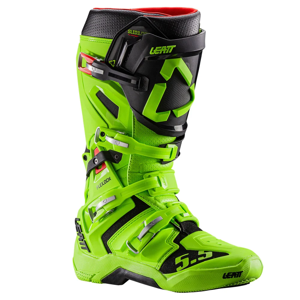 2026 Leatt 5.5 Flexlock Boots Lime Green - Image 3