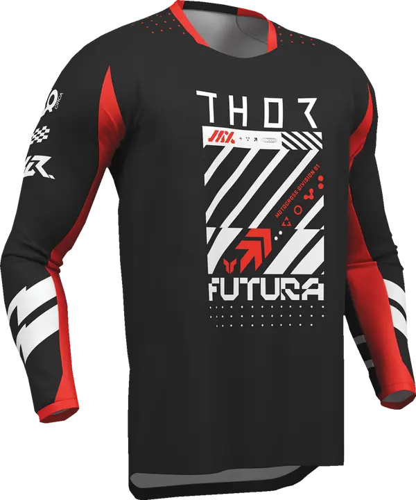 2026 Thor Launchmode Futura Youth Jersey Black Red