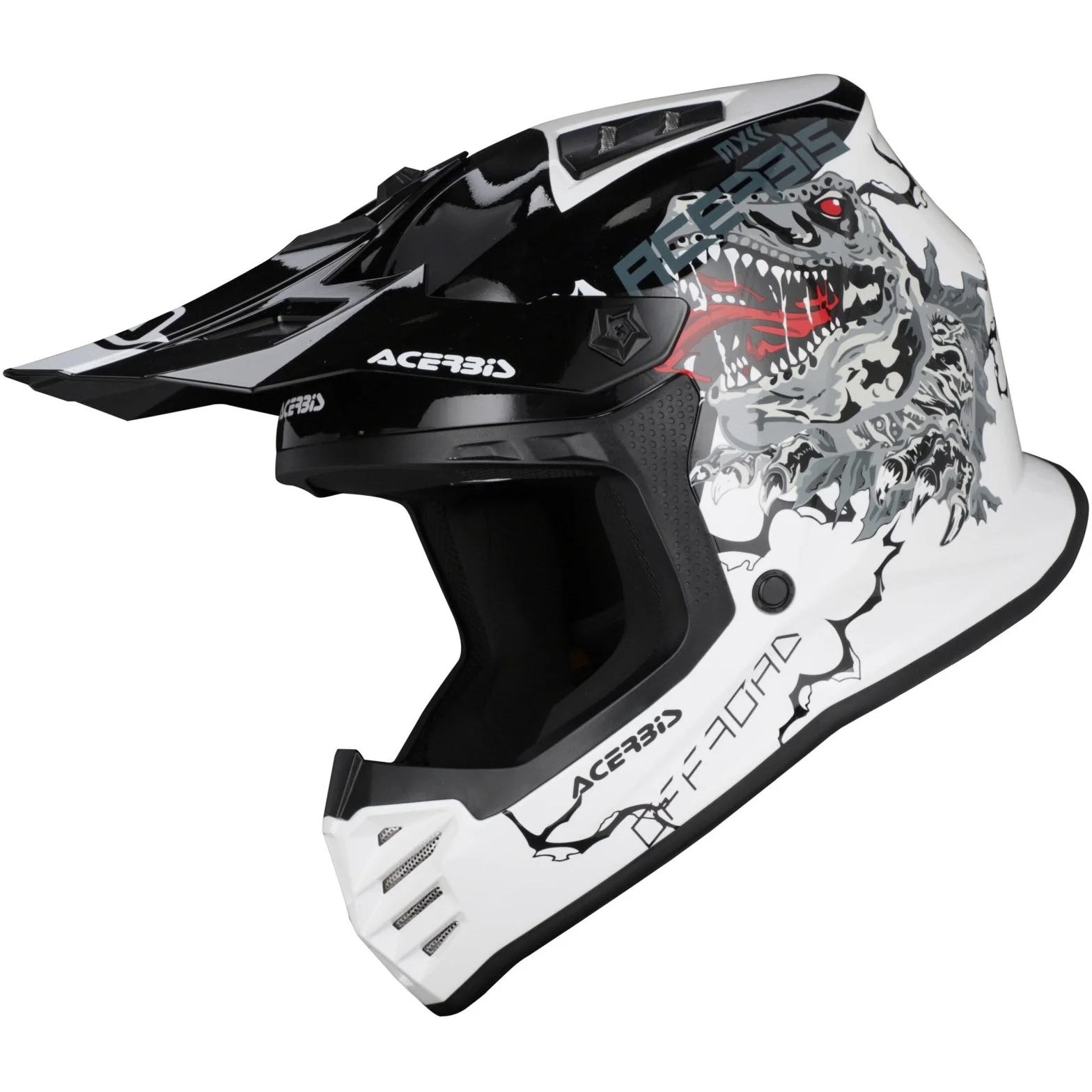 Acerbis Profile Kids Motocross Helmet - White Black - Image 3