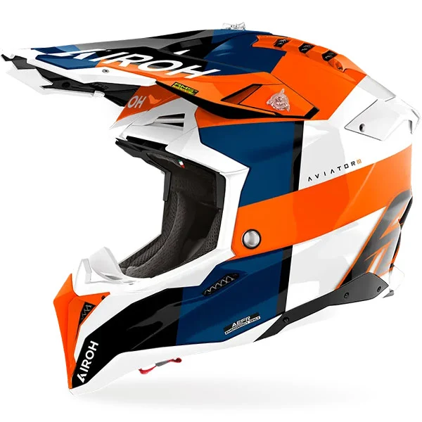 Airoh Aviator 3 Monarch Orange Gloss MX Helmet
