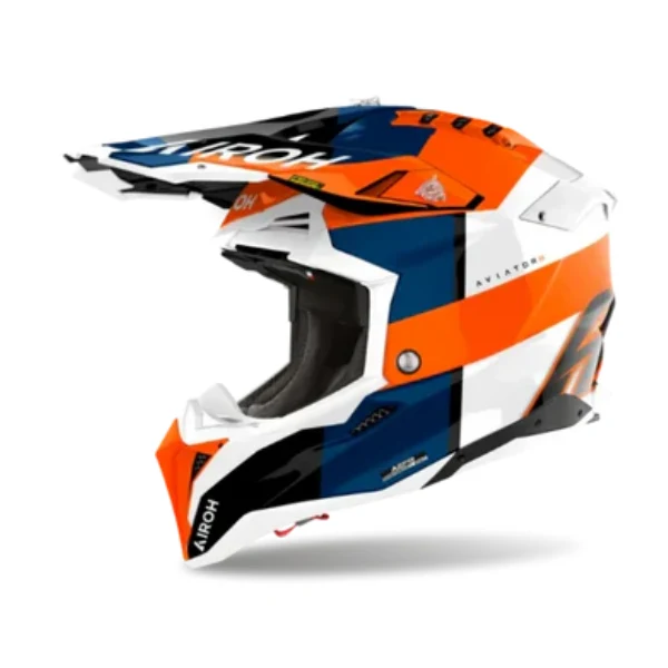 Airoh Aviator 3 Monarch Orange Gloss MX Helmet - Image 2