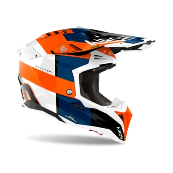 Airoh Aviator 3 Monarch Orange Gloss MX Helmet - Image 4