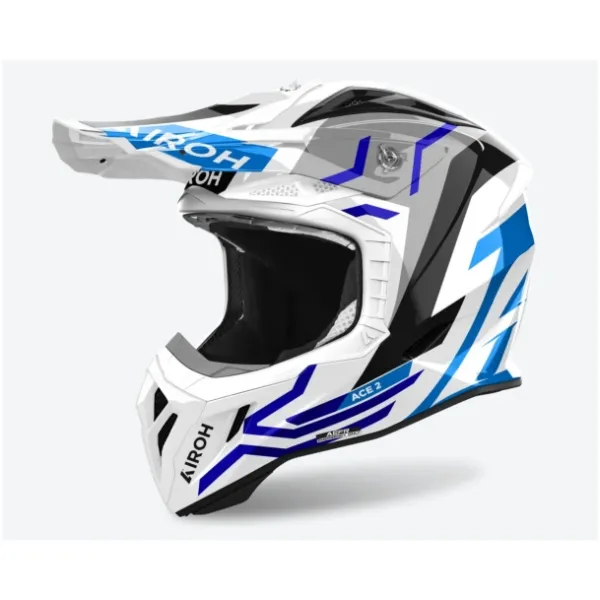 Airoh Aviator Ace 2 Ground Blue Gloss Helmet - Image 2