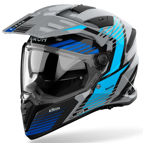 Airoh Bandit Spicy Blue Gloss Adventure Helmet - Image 4