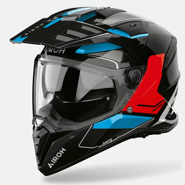 Airoh Bandit Tune Blue Red Gloss Adventure Helmet - Image 4