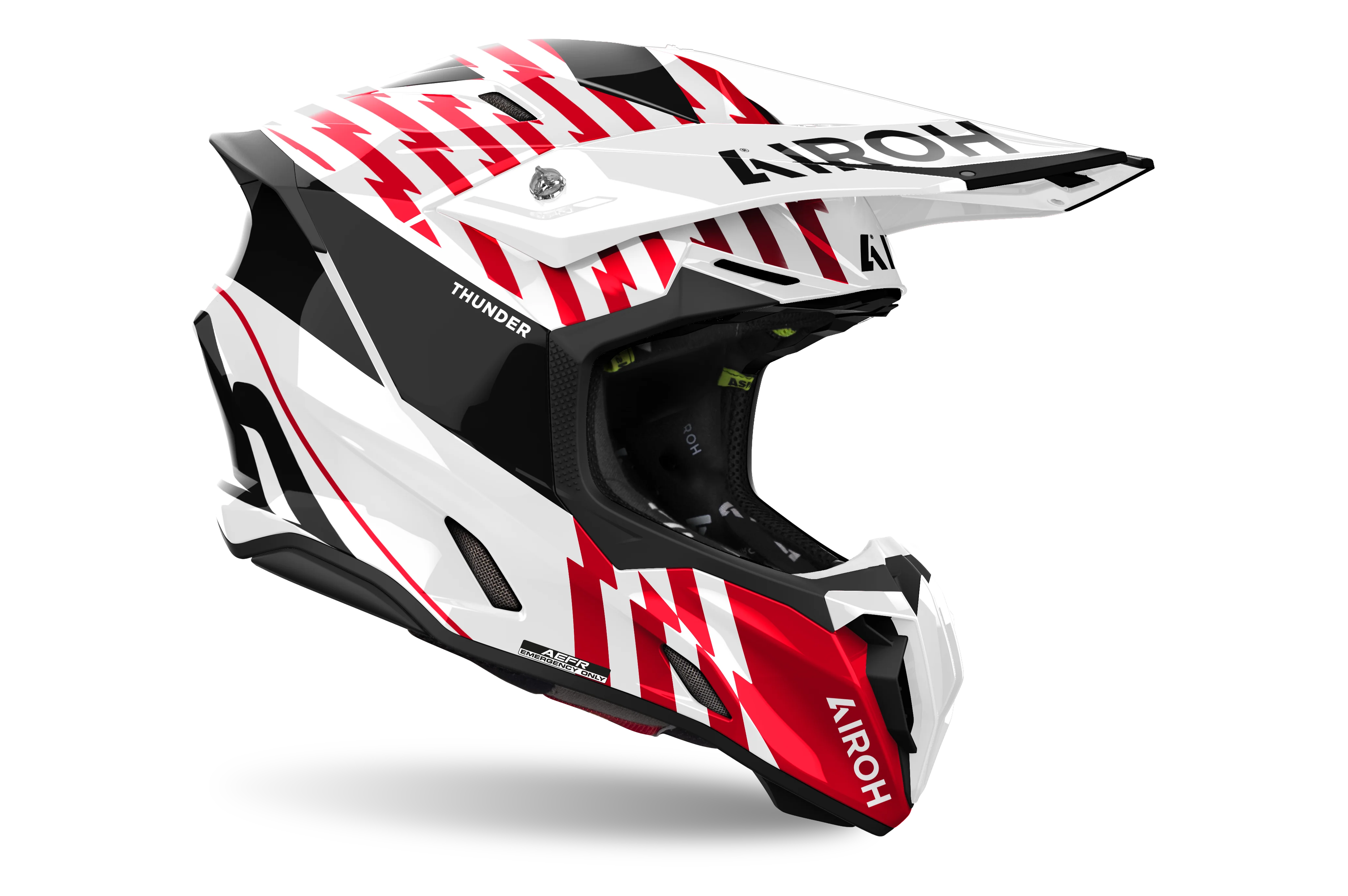 Airoh Twist 3 Thunder Red White Gloss Motocross Helmet - Image 3