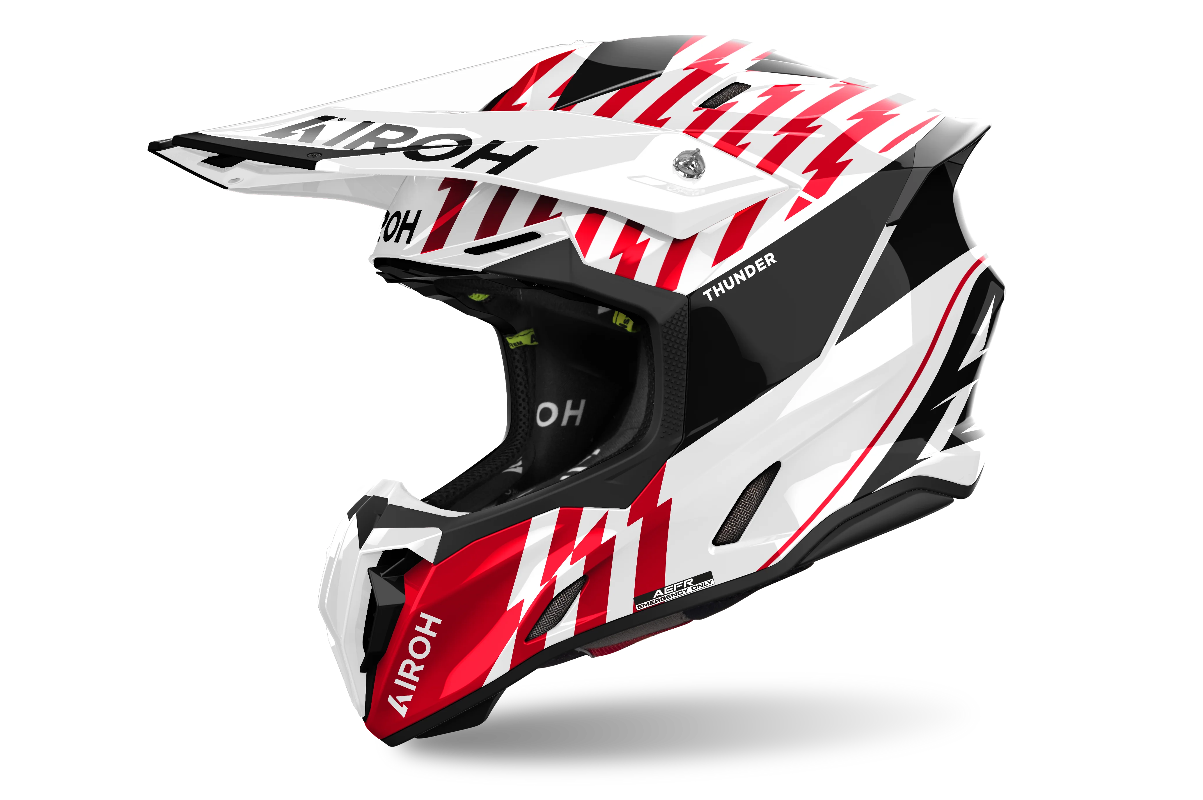 Airoh Twist 3 Thunder Red White Gloss Motocross Helmet - Image 4