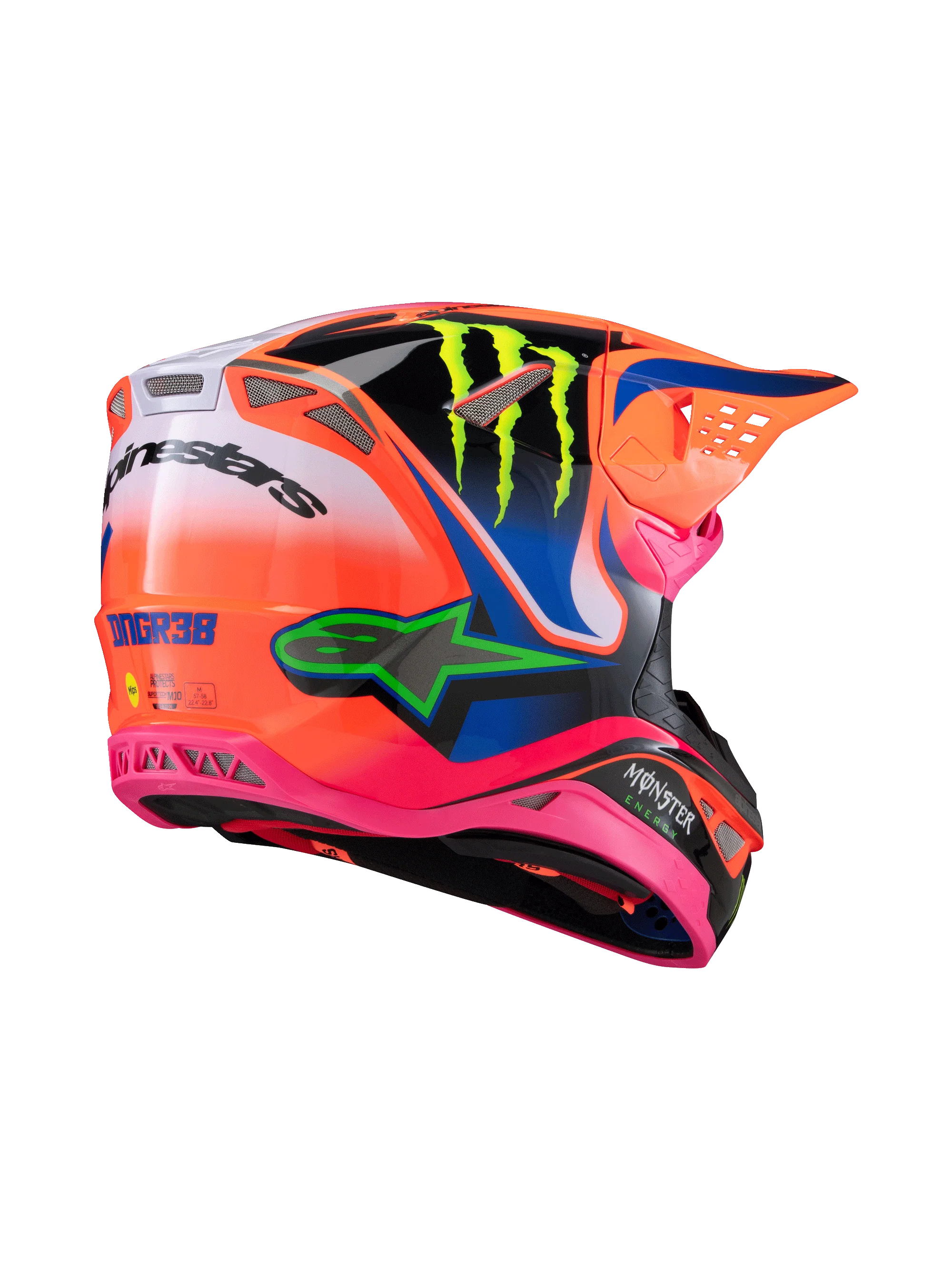 Alpinestars Helmet SM10 Deegan Orange Flo Purple Pink - Image 5