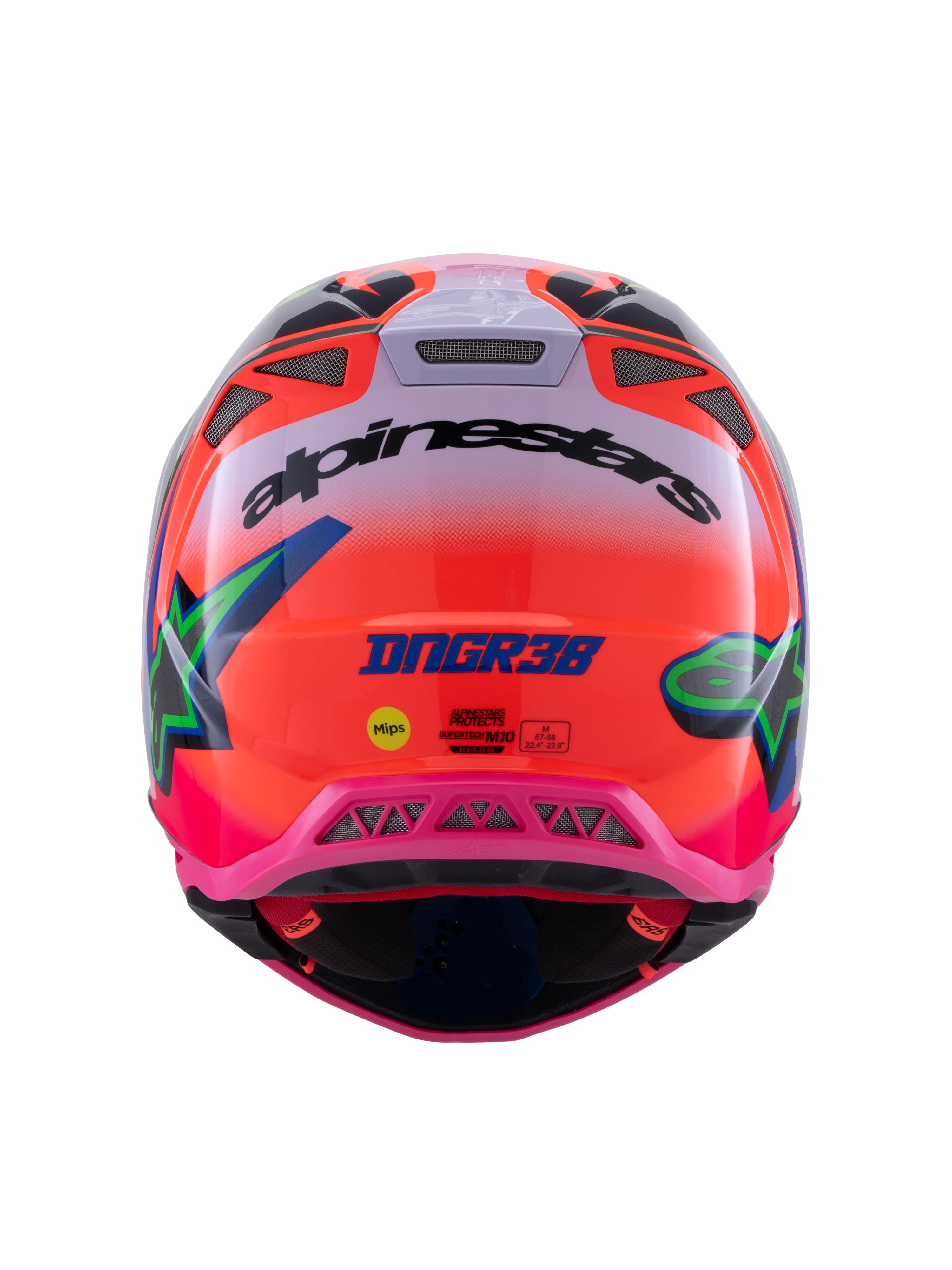 Alpinestars Helmet SM10 Deegan Orange Flo Purple Pink - Image 6